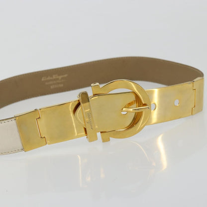 Salvatore Ferragamo Gancini Buckle Reversible Belt Leather, White, Leather, Belt