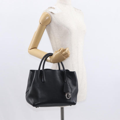 Christian Dior Open Bar Bag Leather, BLACK, LEATHER, Handbag