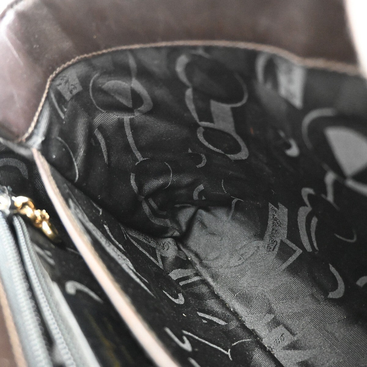 Salvatore Ferragamo Gancini Convertible Top Handle Bag Leather, BROWN, LEATHER, Handbag