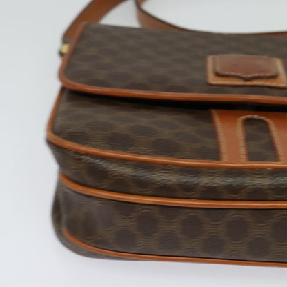 Celine Macadam Shoulder Bag PVC Leather, BROWN, CANVAS, Shoulder bag