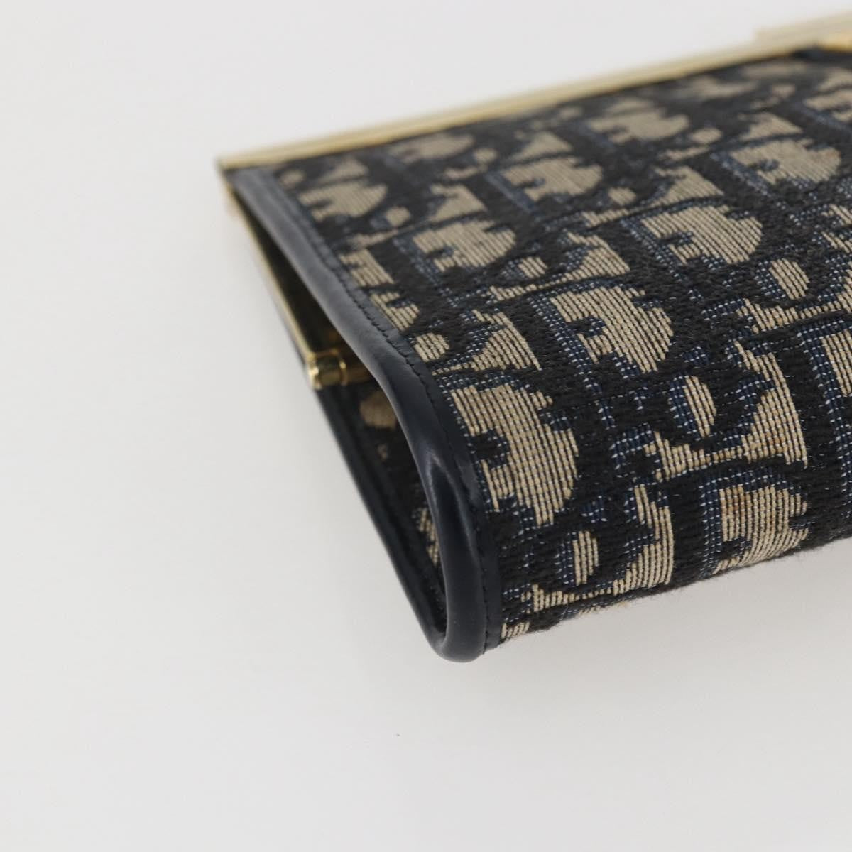 Christian Dior Vintage Trotter Pouch Canvas, NAVY, CANVAS, Clutche & pouche