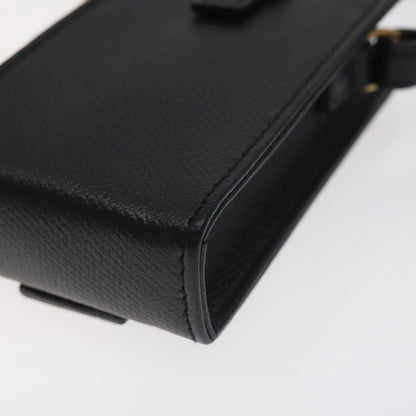 Chanel Cigarette Case Leather, BLACK, LEATHER, Clutche & pouche