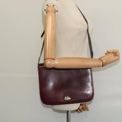 Bally Vintage Shoulder Bag Leather, Burgundy, Leather, Shoulder Bag
