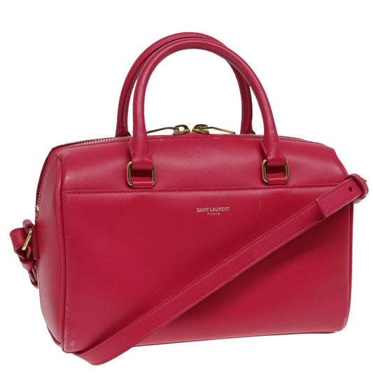 Saint Laurent Classic Baby Duffle Bag Leather, RED, LEATHER, Travel bag