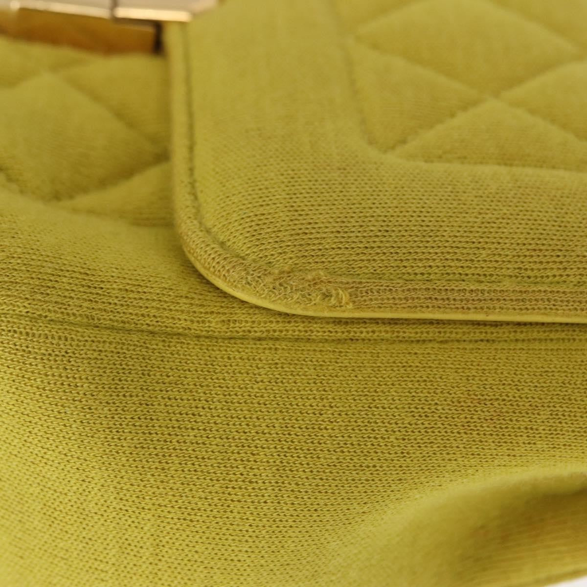 Chanel Chic With Me Flap Bag Quilted Jersey, YELLOW, COTTON, Shoulder bag