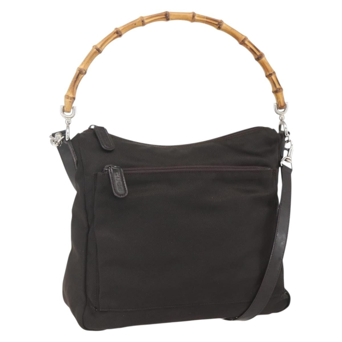 Gucci Vintage Handbag Nylon, BROWN, NYLON, Handbag