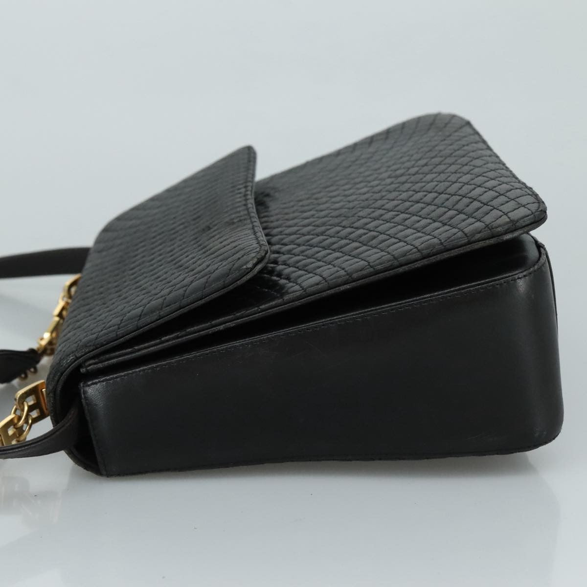 Bally Vintage Flap Handbag Quilted Leather, BLACK, LEATHER, Handbag