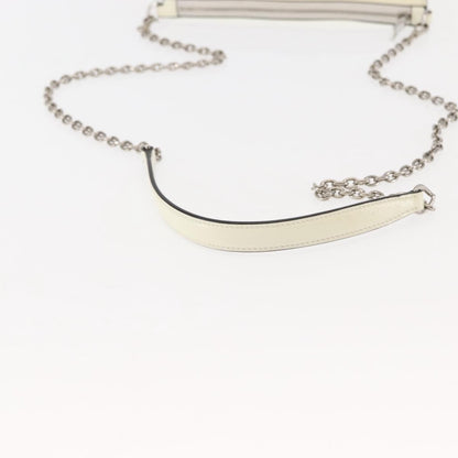 Prada Chain Crossbody Bag Vernice Saffiano Leather, WHITE, LEATHER, Shoulder bag