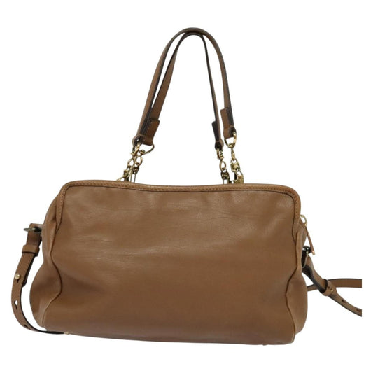 Chloe Elsie Satchel Leather, BROWN, LEATHER, Handbag