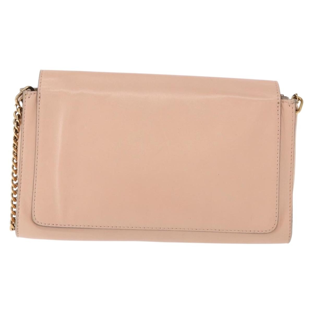 Chloe Elle Chain Clutch Leather, PINK, LEATHER, Shoulder bag