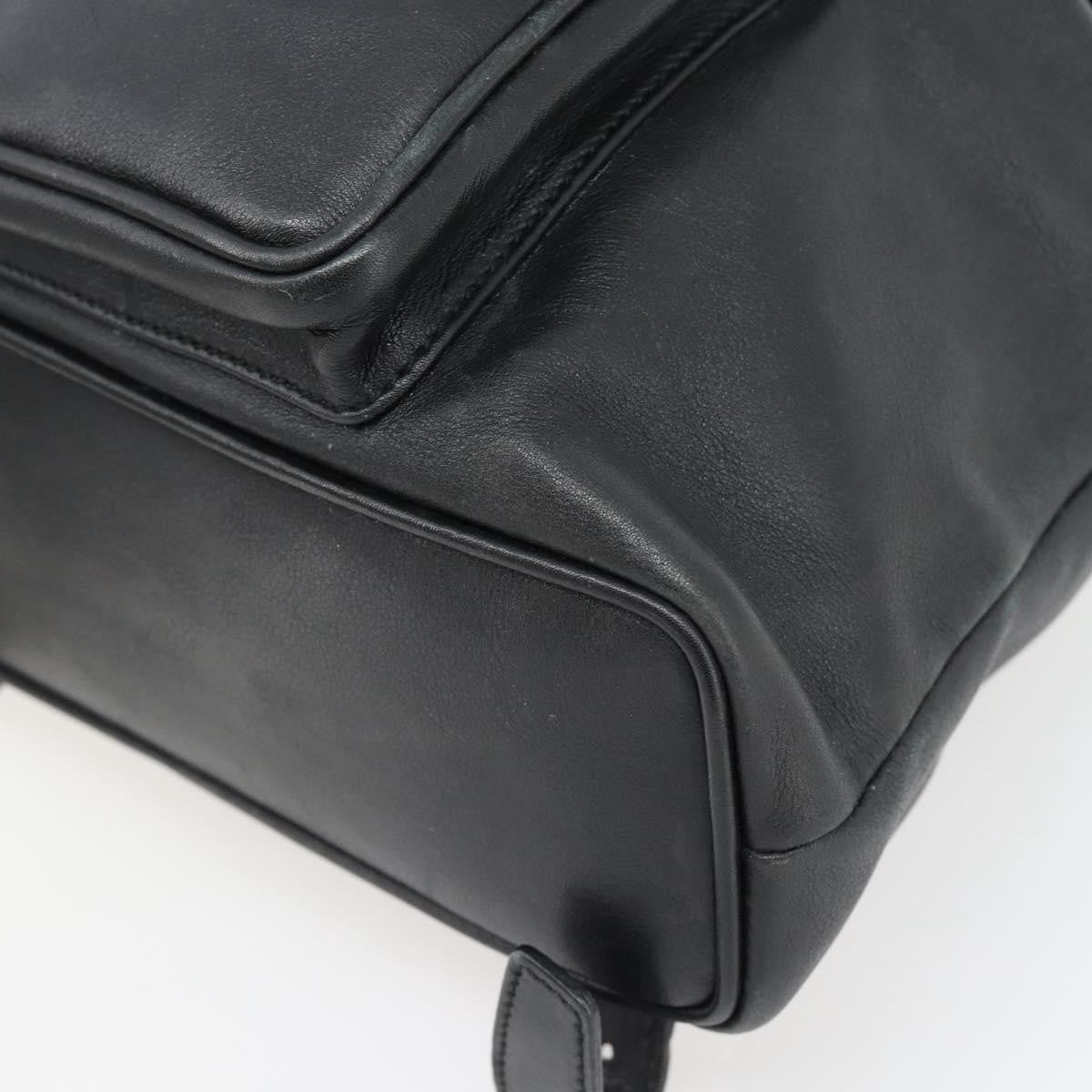 Gucci Vintage Bamboo Backpack Leather, Black, Leather, Backpack