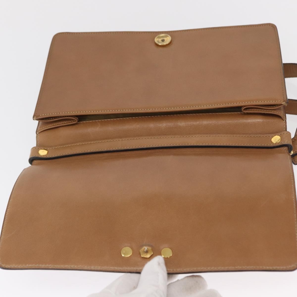Christian Dior Vintage Shoulder Bag Leather, BROWN, LEATHER, Shoulder bag
