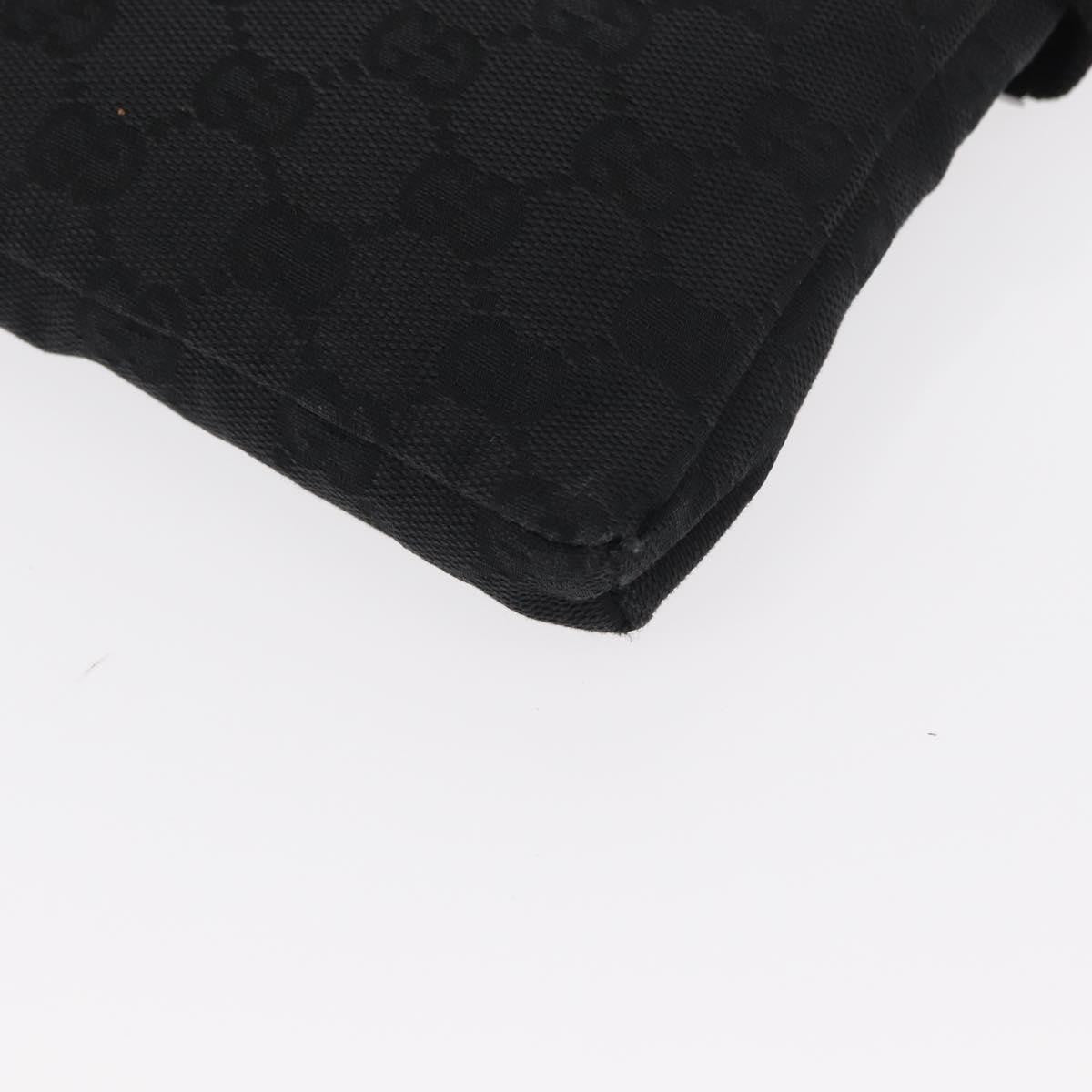 Gucci Vintage Double Belt Bag GG Canvas with Leather, BLACK, CANVAS, Shoulder bag