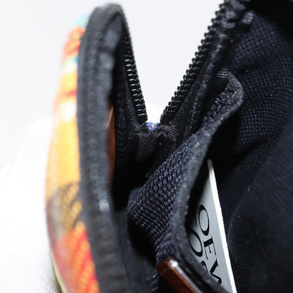 Loewe Eye/Loewe/Nature Zip Neck Pouch Canvas with Applique, MULTICOLOUR, CANVAS, Clutche & pouche