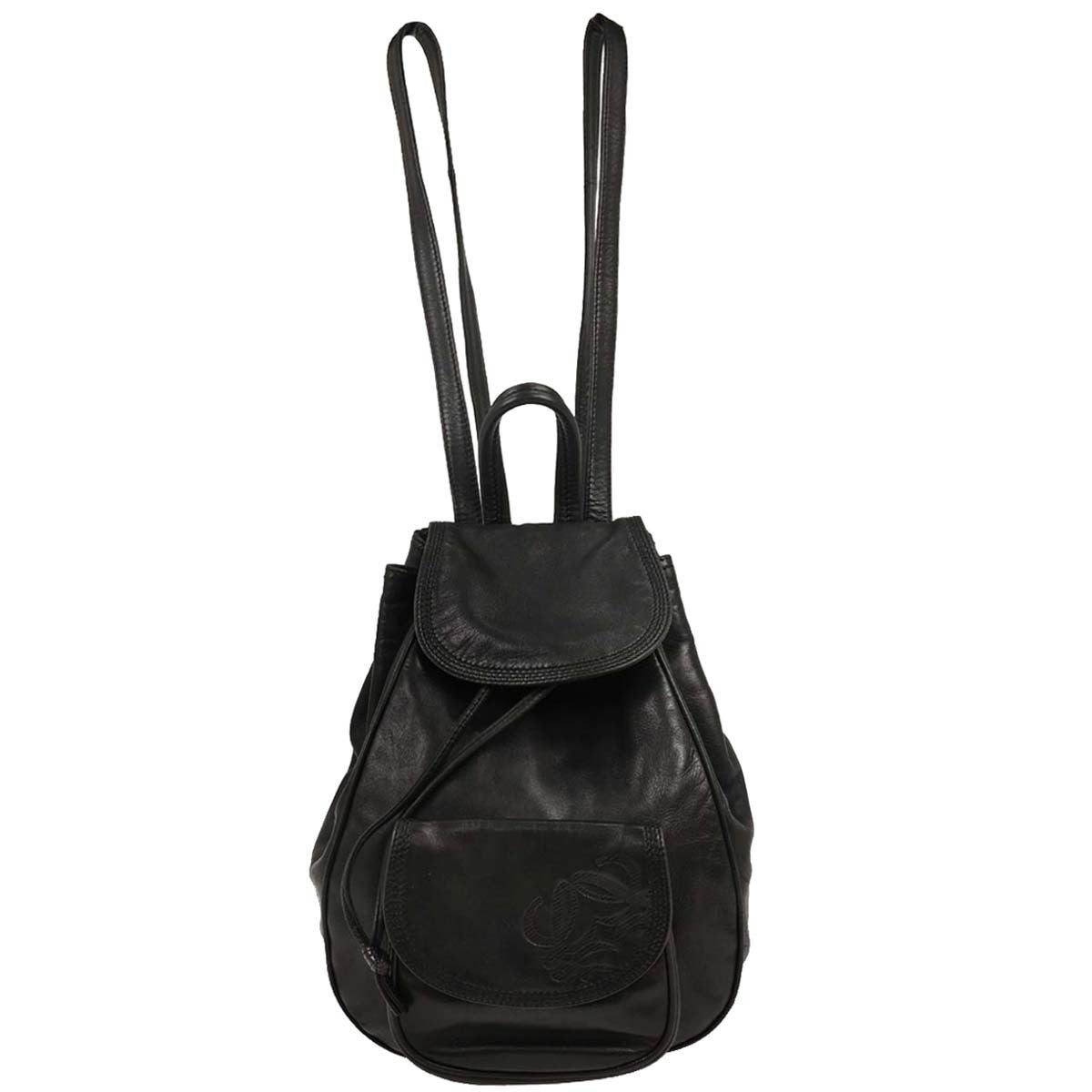 Loewe Anagram Backpack Leather, BLACK, LEATHER, Backpack