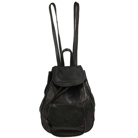 Loewe Anagram Backpack Leather, BLACK, LEATHER, Backpack