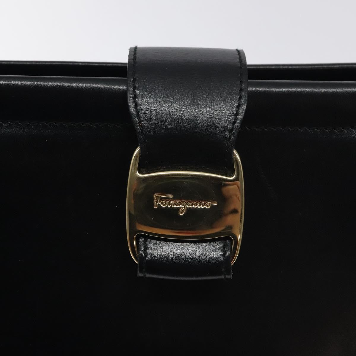Salvatore Ferragamo Vala Shoulder Bag Leather, BLACK, LEATHER, Shoulder bag