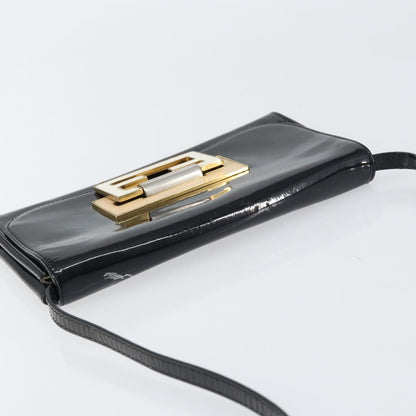 Fendi Vintage Shoulder Bag Enamel, BLACK, PATENT_LEATHER, Shoulder bag