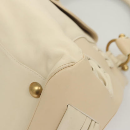 Salvatore Ferragamo Gancini Shoulder Bag Leather, BEIGE, LEATHER, Shoulder bag