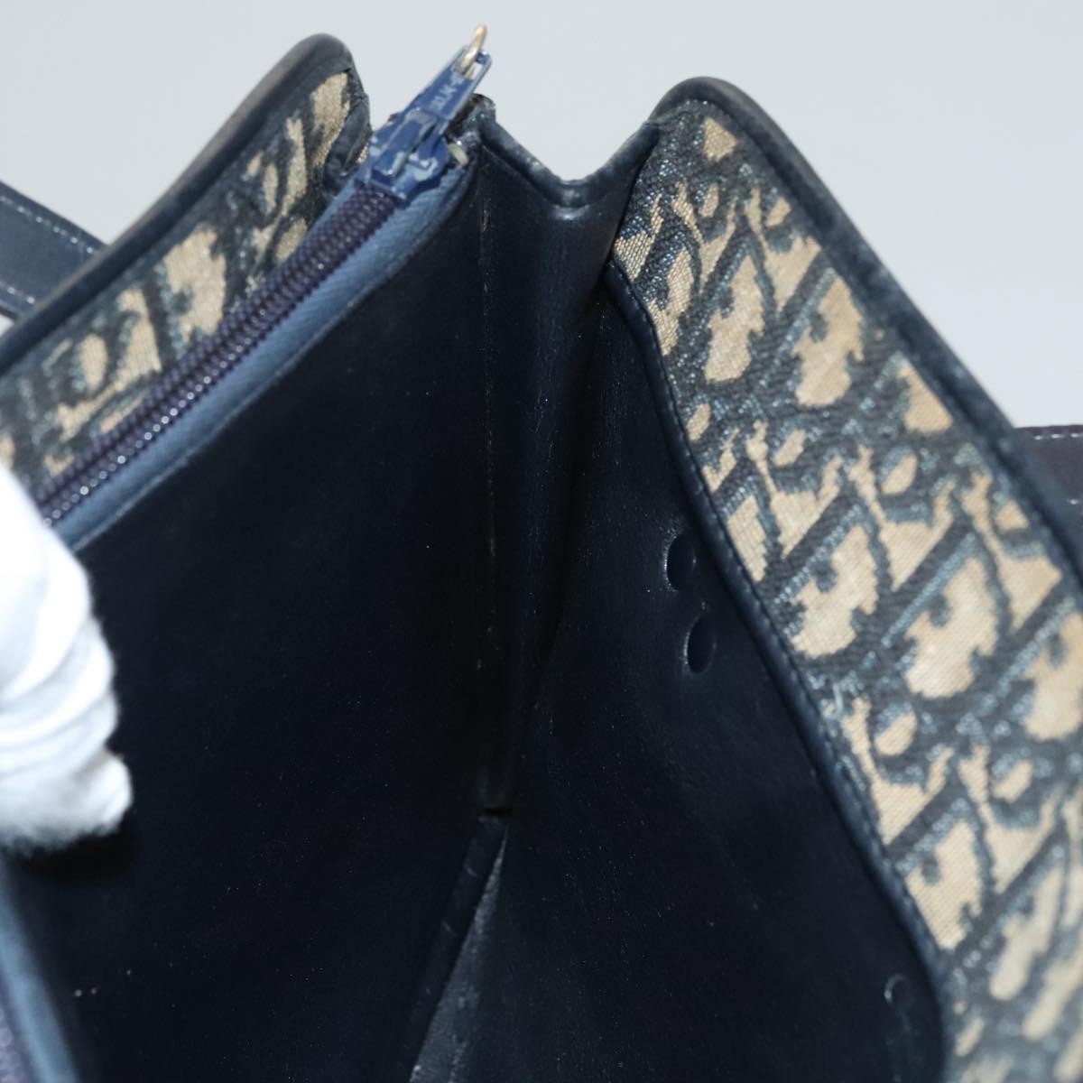 Christian Dior Vintage Trotter Shoulder Bag Canvas, NAVY, CANVAS, Shoulder bag