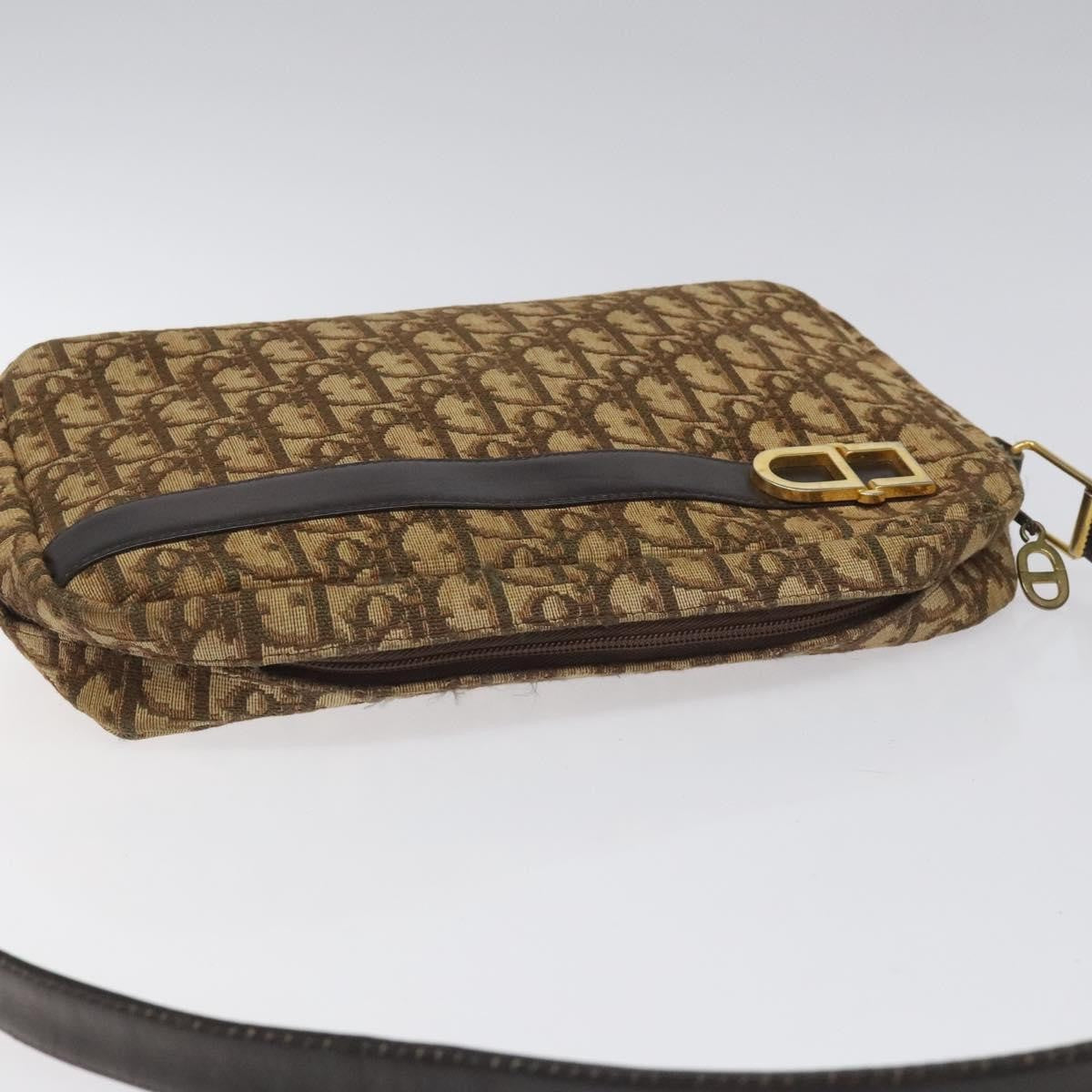 Christian Dior Vintage Trotter Shoulder Bag Canvas, BROWN, CANVAS, Shoulder bag