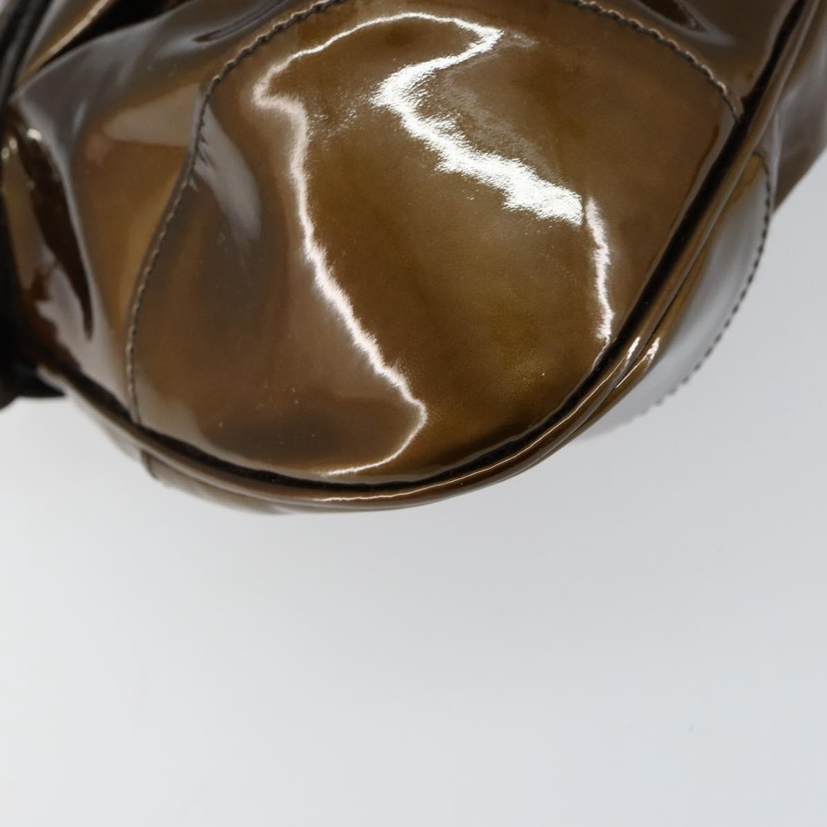 Salvatore Ferragamo Gancini handbag Patent leather, BROWN, PATENT_LEATHER, Handbag