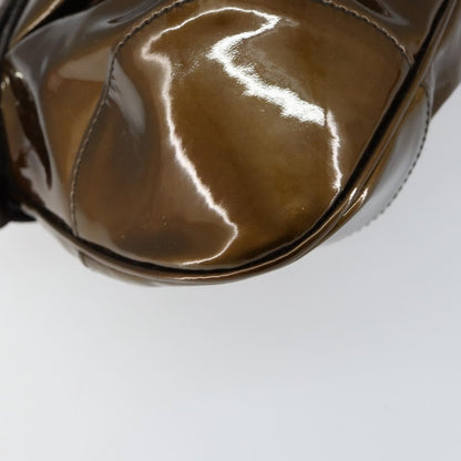 Salvatore Ferragamo Gancini handbag Patent leather, BROWN, PATENT_LEATHER, Handbag