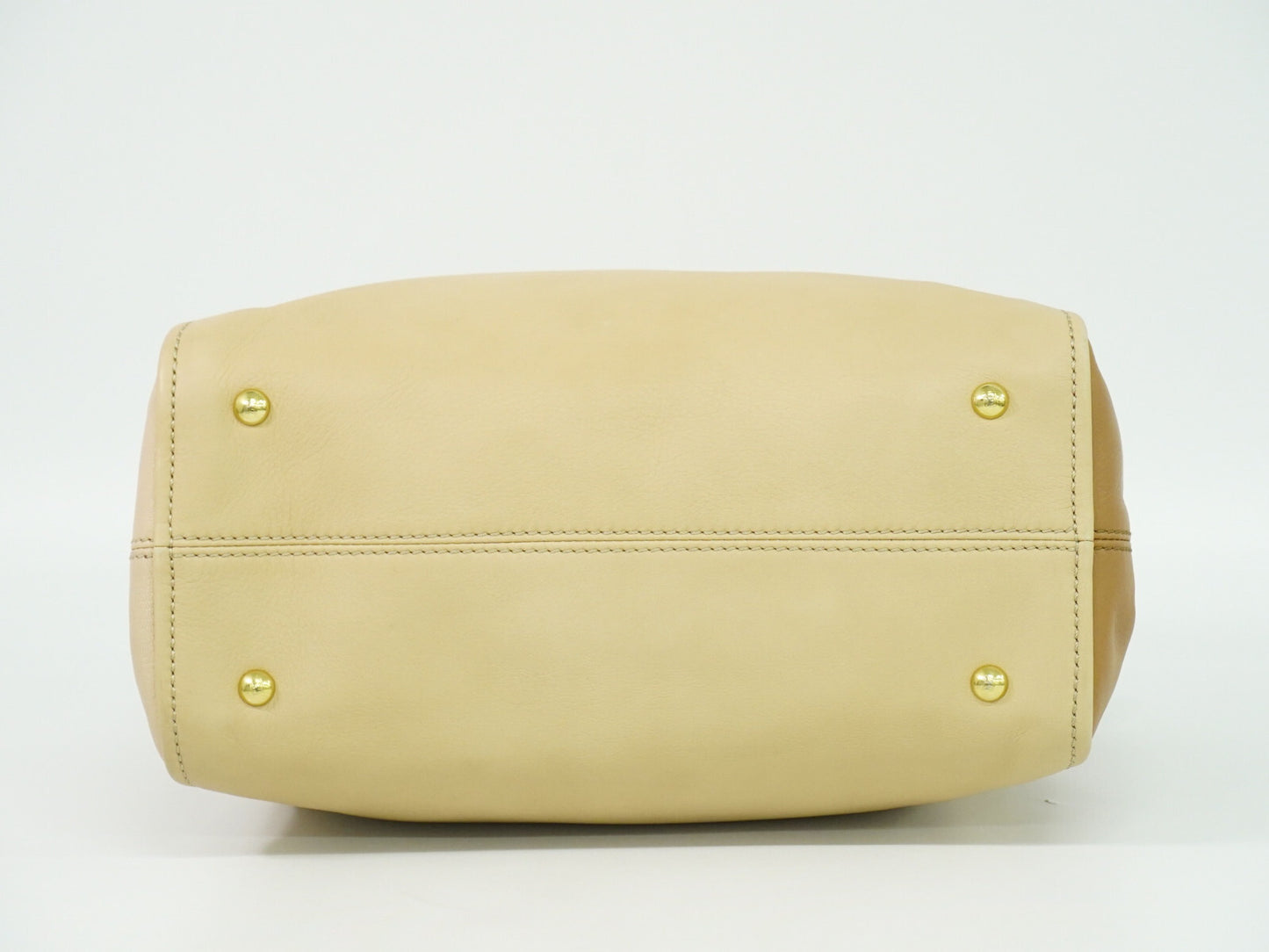 Fendi Chameleon Satchel Leather, BEIGE, LEATHER, Handbag