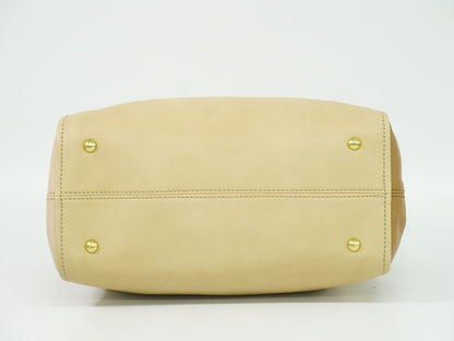 Fendi Chameleon Satchel Leather, BEIGE, LEATHER, Handbag