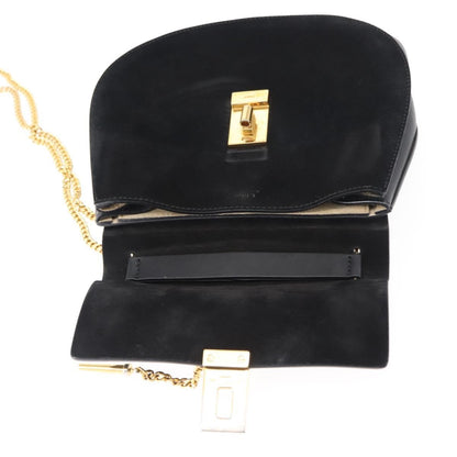 Chloe Drew Shoulder Bag Leather, BLACK, LEATHER, Shoulder bag