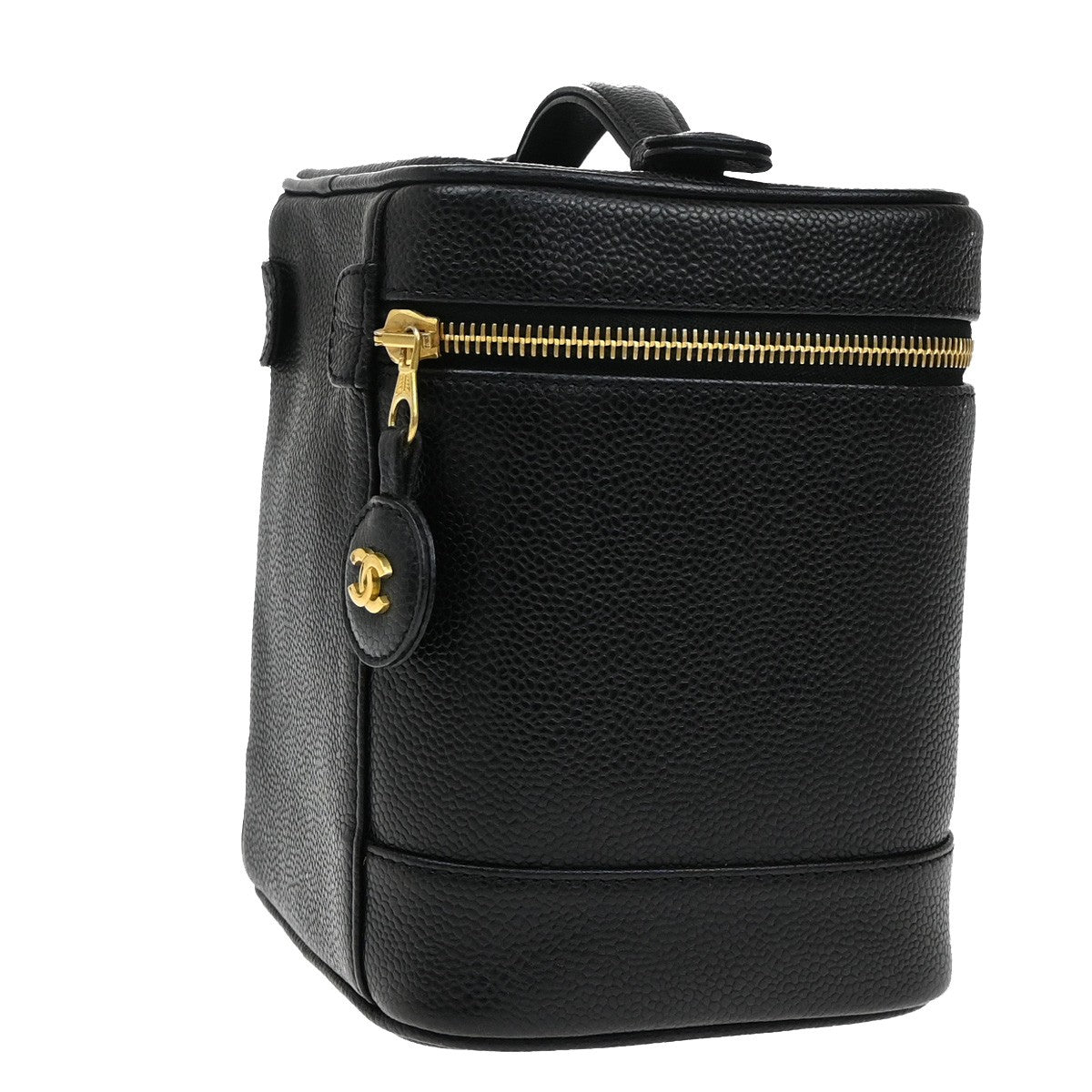 Chanel Vintage Timeless Vanity Case Caviar, BLACK, LEATHER, Handbag