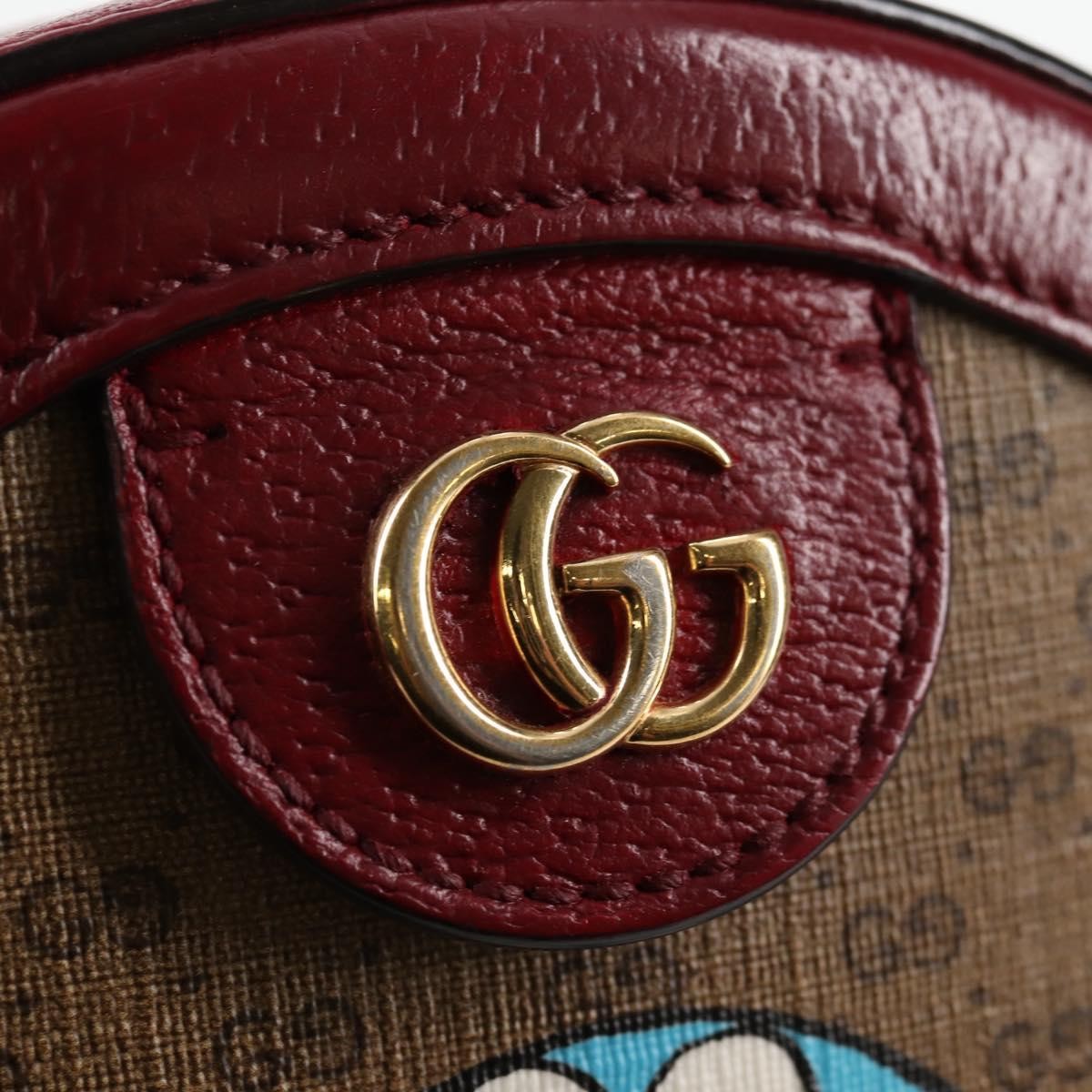 Gucci Doraemon Round Shoulder Bag Printed Mini GG Coated Canvas, BEIGE, PVC, Shoulder bag