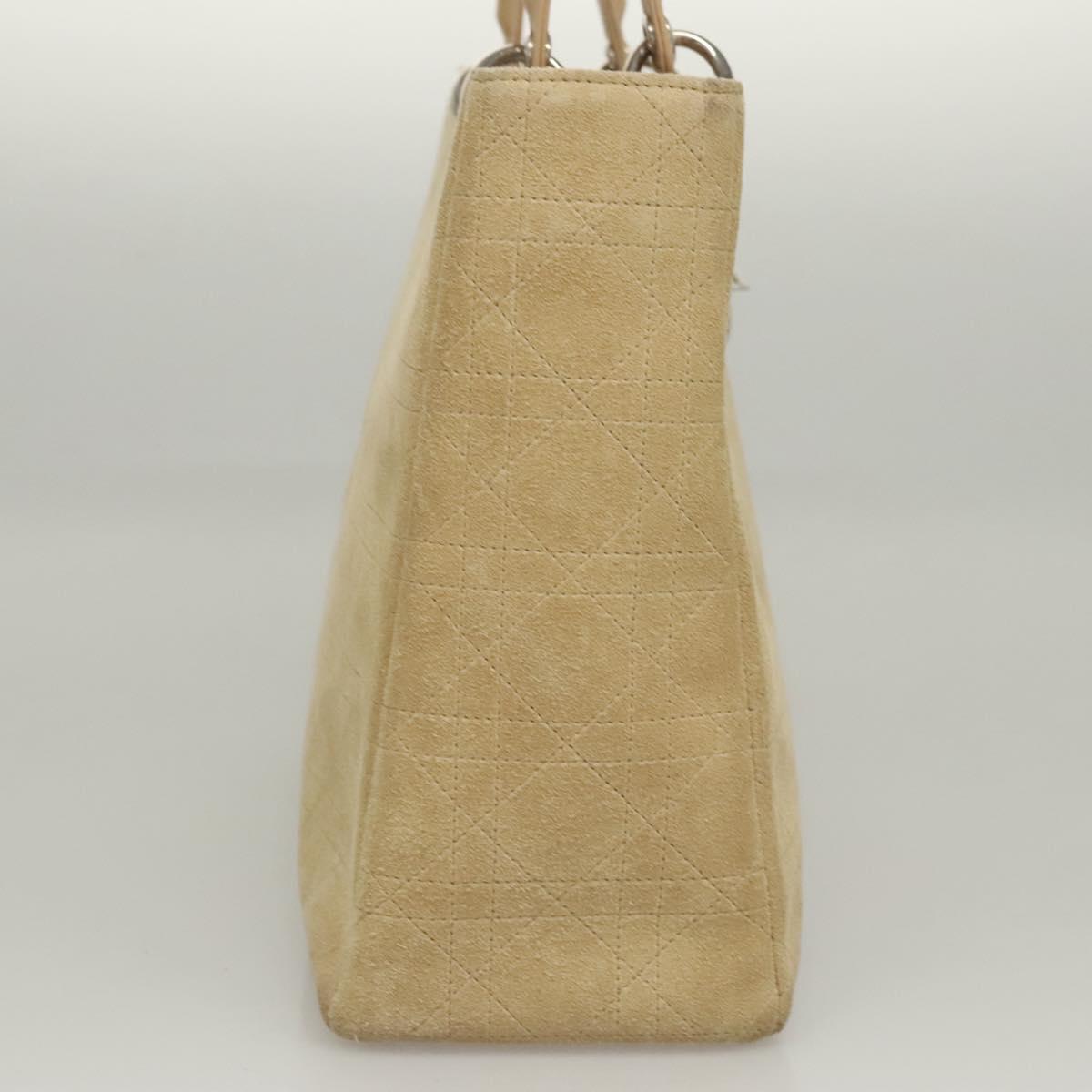 Christian Dior Lady Dior Bag Cannage Quilt Suede, BEIGE, SUEDE, Handbag