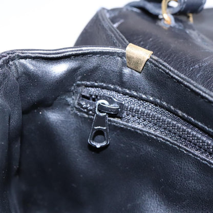 Celine Vintage Flap Shoulder Bag Leather, BLACK, LEATHER, Shoulder bag