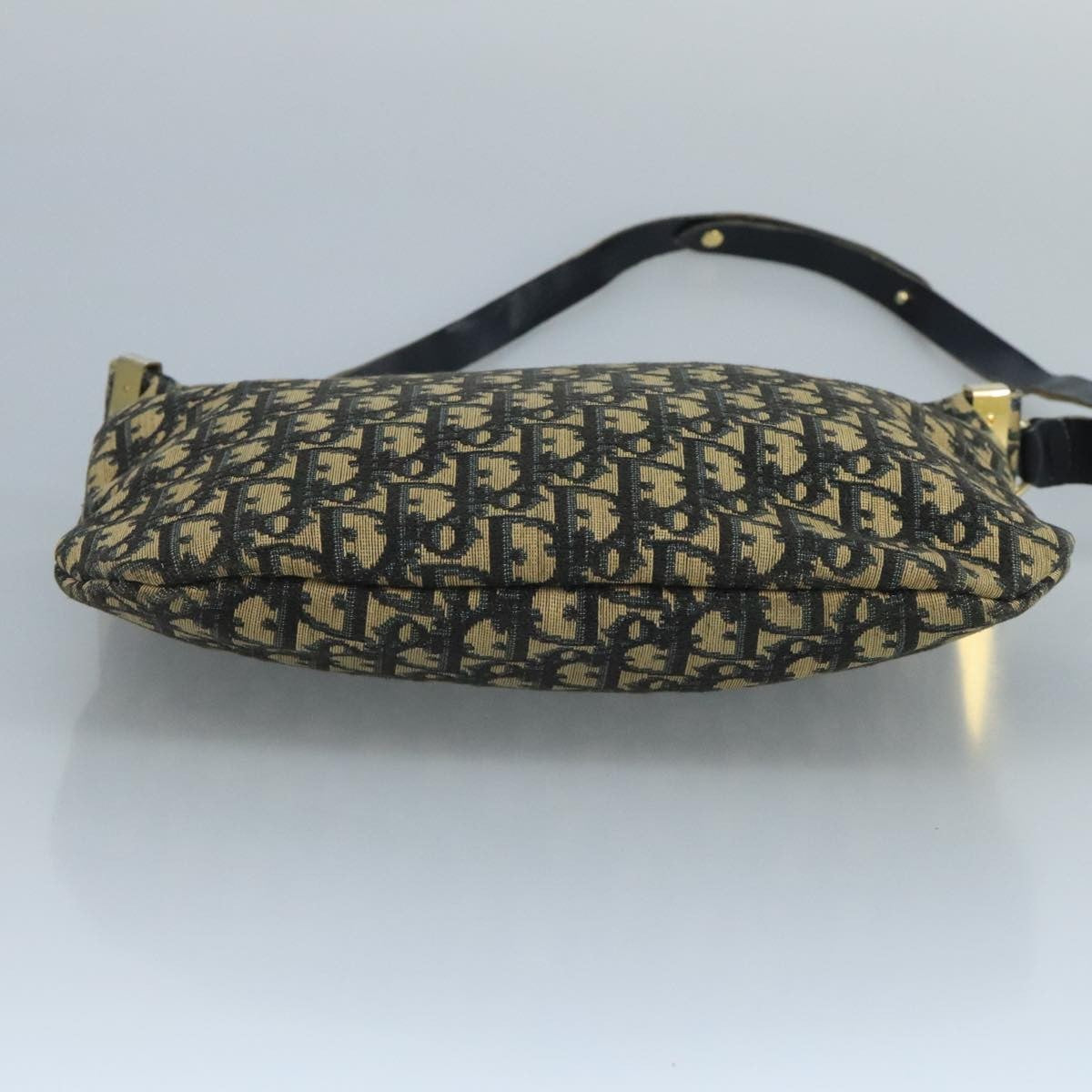 Christian Dior Vintage Trotter Shoulder Bag Canvas, NAVY, CANVAS, Shoulder bag