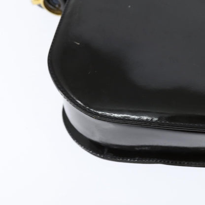 Celine Vintage Carriage Flap Clutch Leather, BLACK, PATENT_LEATHER, Shoulder bag