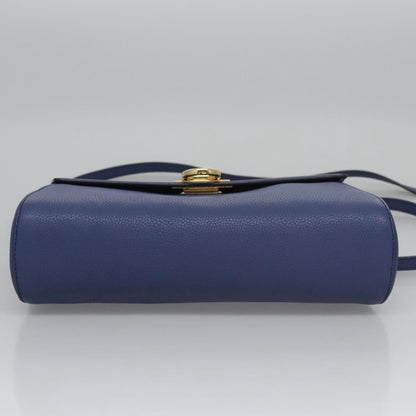 Salvatore Ferragamo Abbey Shoulder Bag Leather, BLUE, LEATHER, Shoulder bag