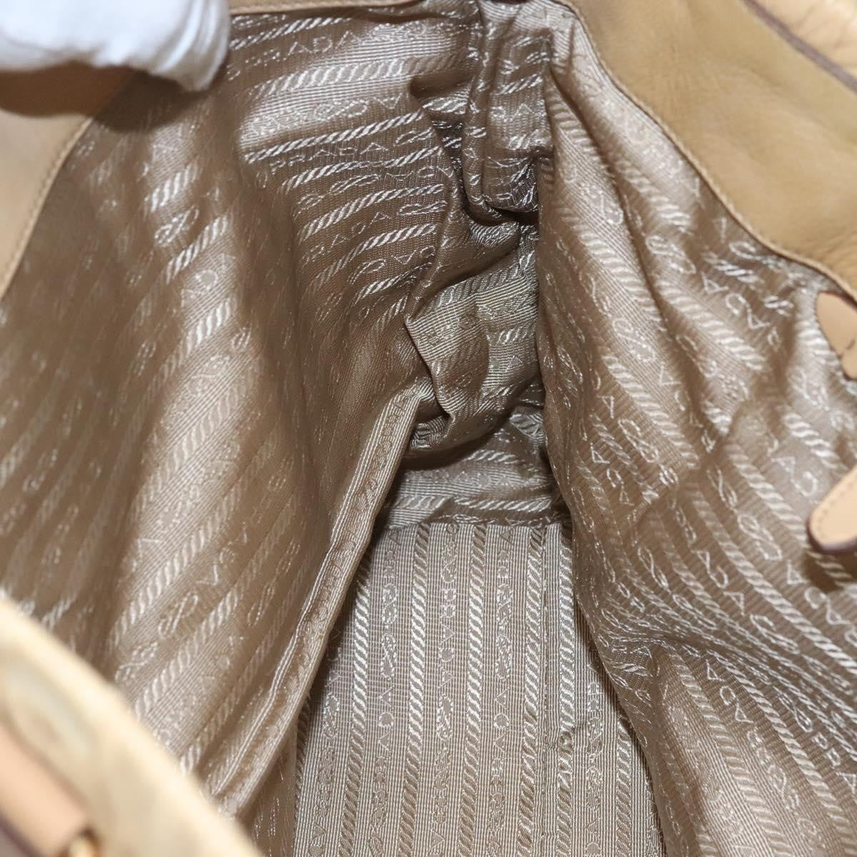 Prada Gaufre Tote Nappa Leather, BEIGE, LEATHER, Tote bag