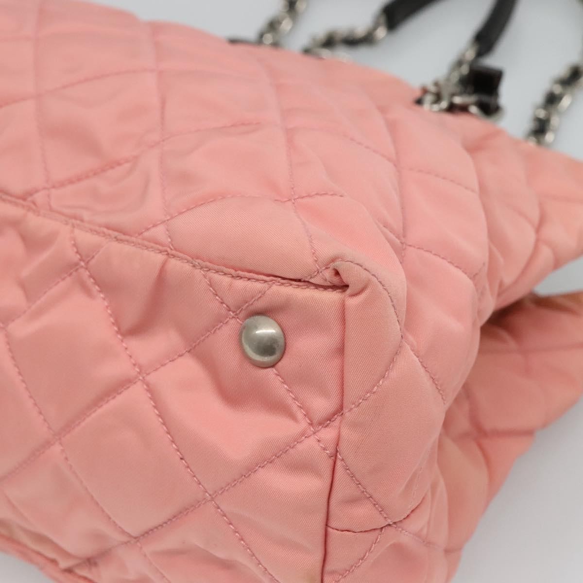 Prada Chain Zip Tote Quilted Tessuto, PINK, NYLON, Tote bag