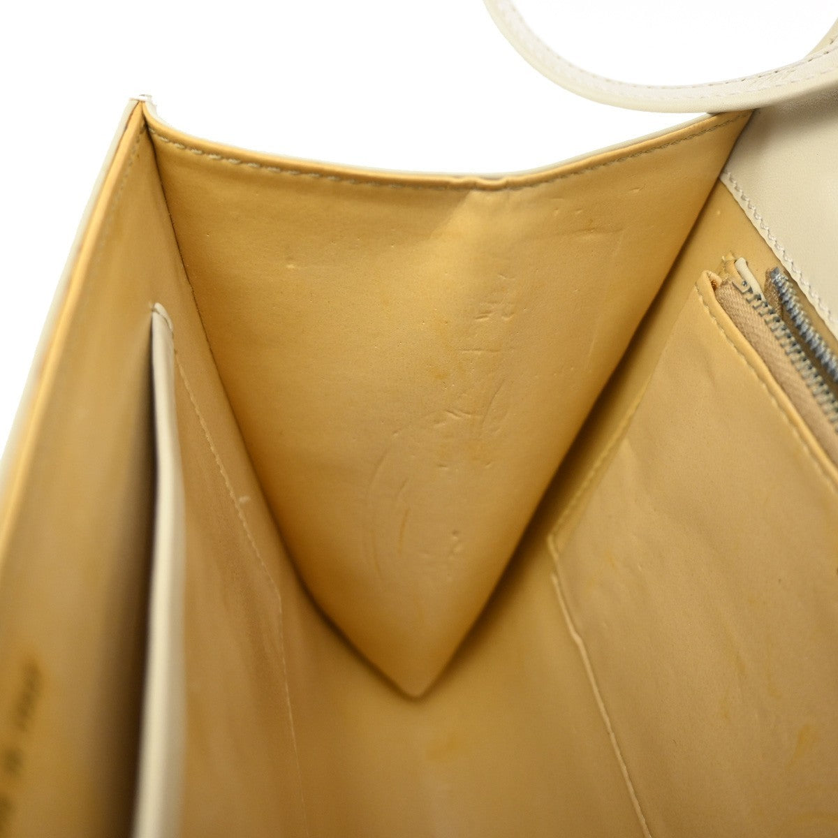 Celine Vintage Triomphe Flap Bag Leather, WHITE, LEATHER, Shoulder bag