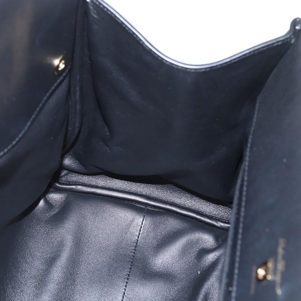 Salvatore Ferragamo Studio Satchel Leather, BLACK, LEATHER, Handbag