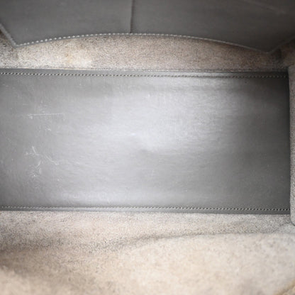 Saint Laurent Classic Y Cabas Leather, GRAY, LEATHER, Handbag