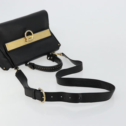 Salvatore Ferragamo Sofia Satchel Leather, Black, Leather, Handbag