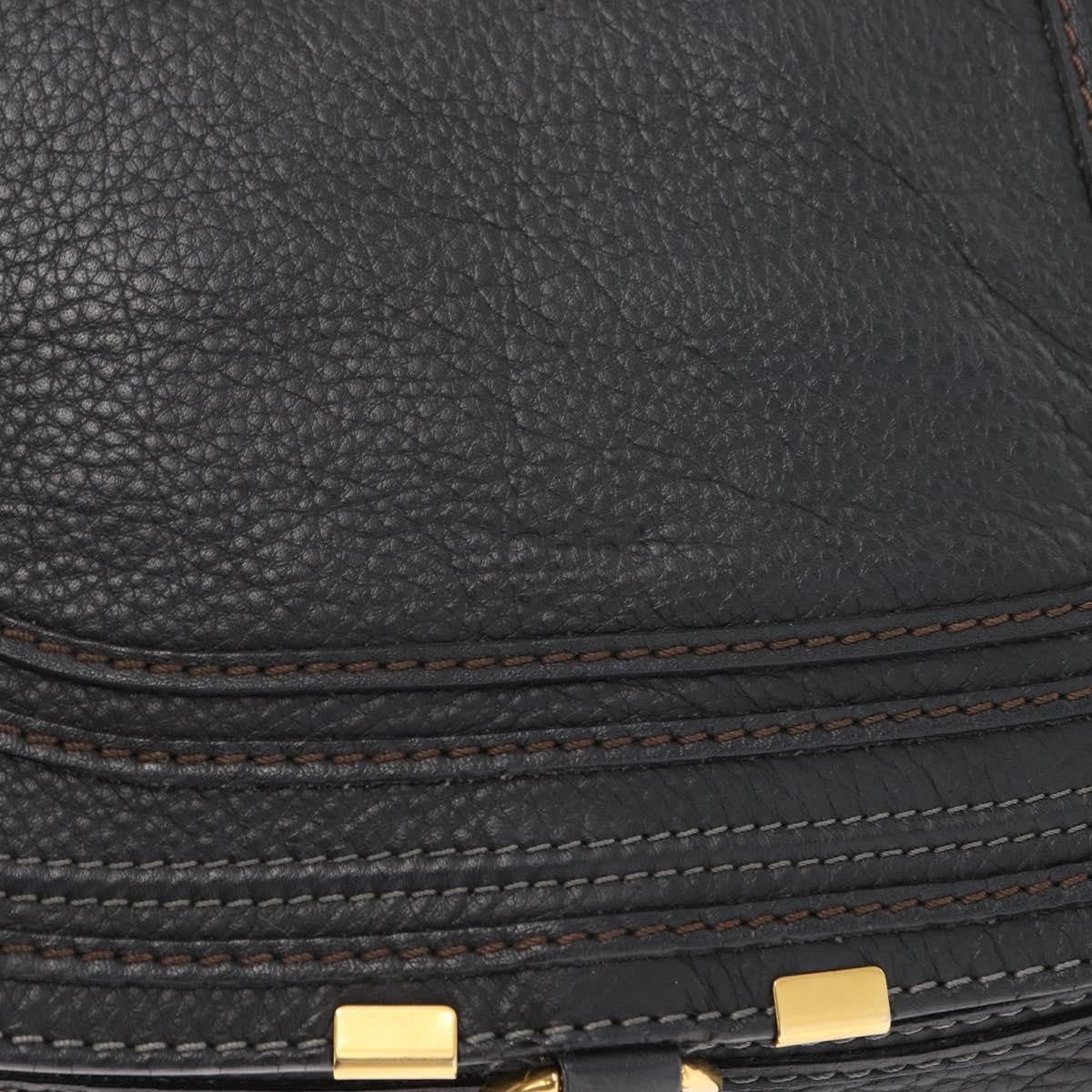 Chloe Marcie Satchel Leather, BLACK, LEATHER, Handbag