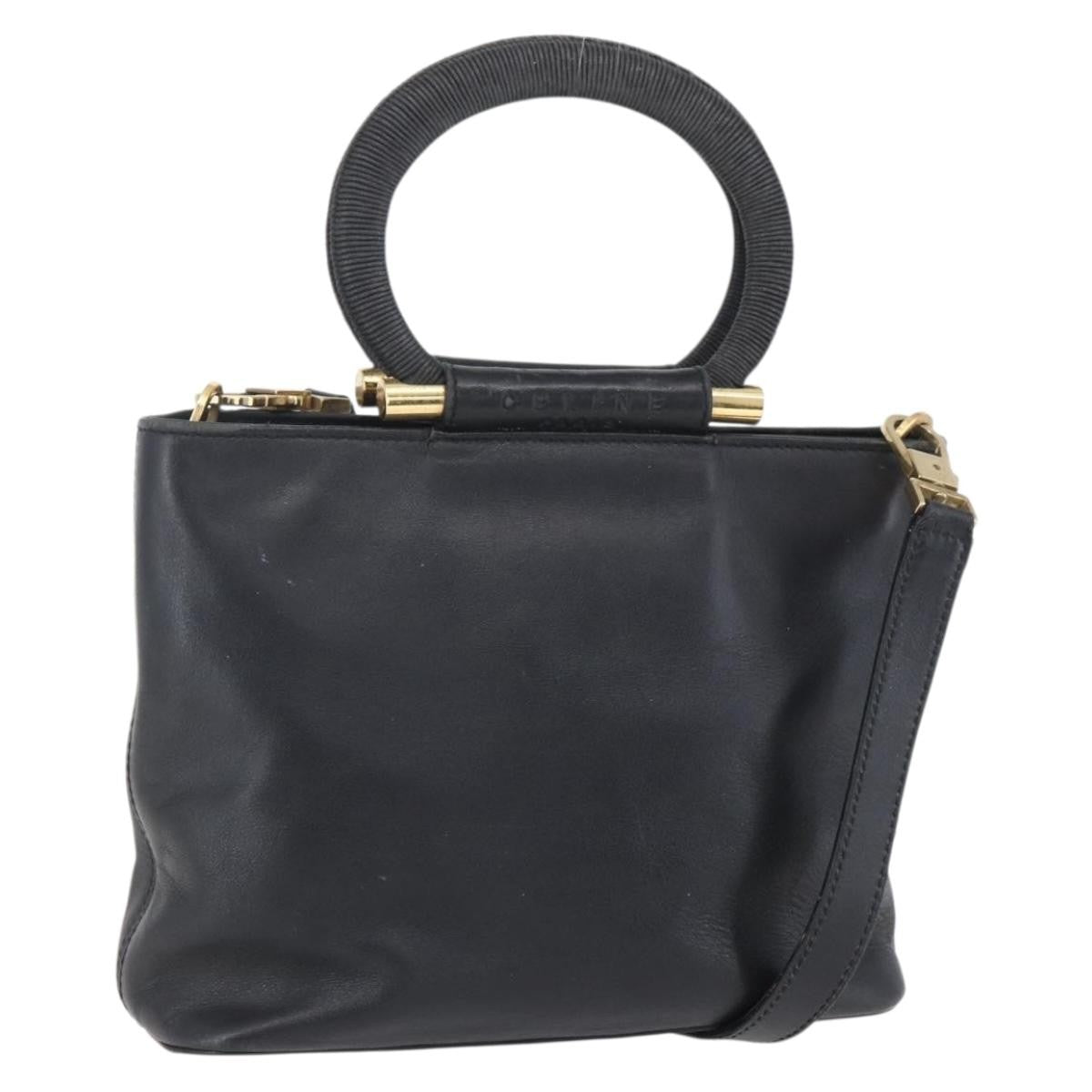 Celine Handbag Leather, BLACK, LEATHER, Handbag