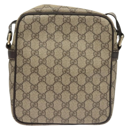 Gucci Front Zip Messenger GG Coated Canvas, BEIGE, CANVAS, Shoulder bag