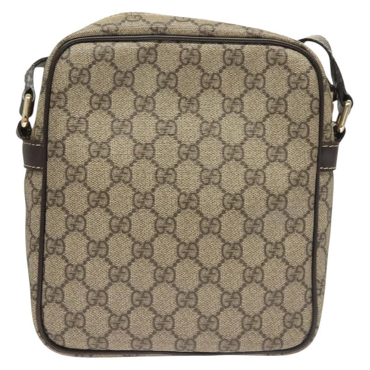 Gucci Front Zip Messenger GG Coated Canvas, BEIGE, CANVAS, Shoulder bag