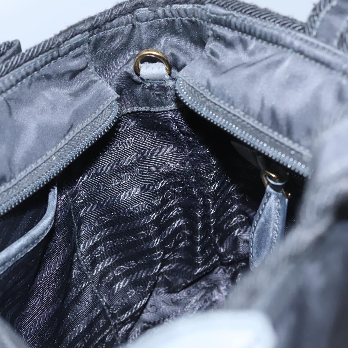 Prada Logo Bow Tote Tessuto, BLACK, NYLON, Tote bag