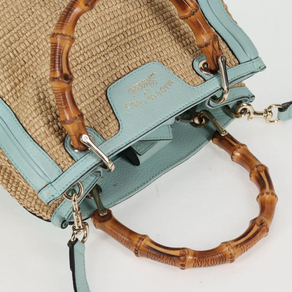 Gucci Bamboo Shopper Tote Straw, BEIGE, WICKER, Tote bag