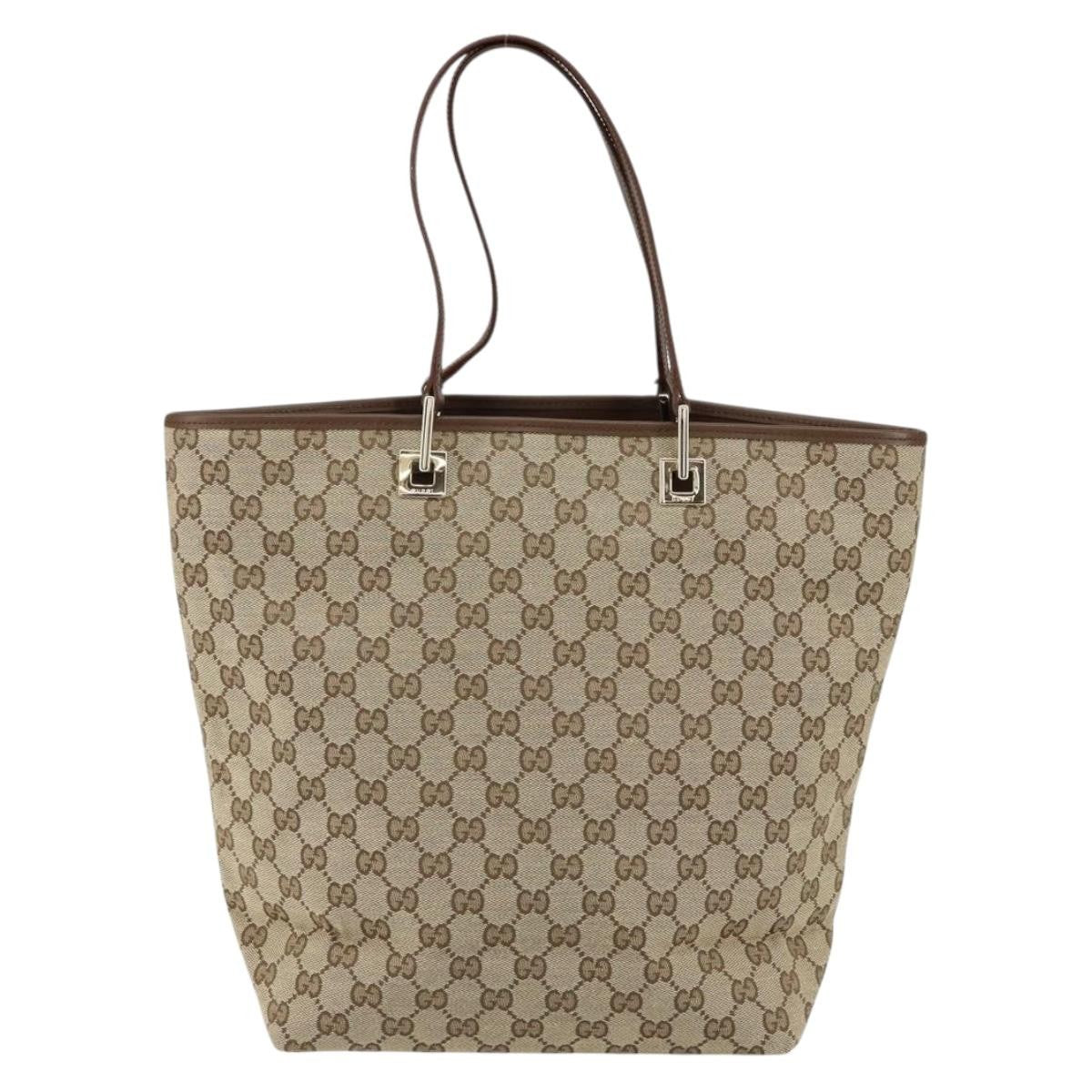 Gucci Vintage Bucket Shopping Tote GG Canvas, BEIGE, CANVAS, Tote bag